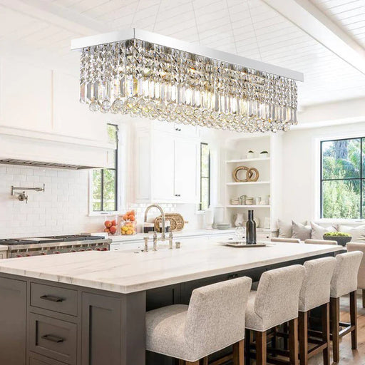 Crystal Kitchen Rectangle Chandelier 47".