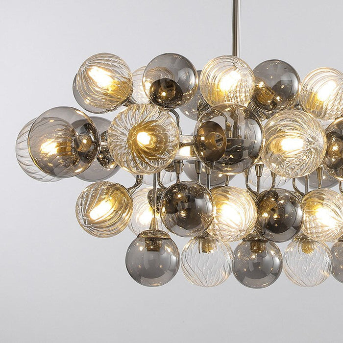 Multiple Glass Sphere Dining Room Chandelier.