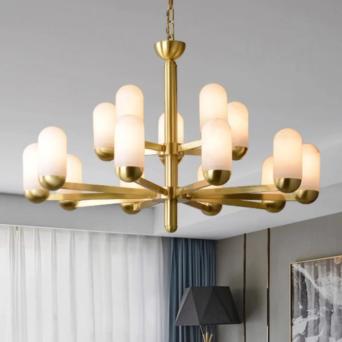 Moonshade Natural Marble Multi Light Chandelier.