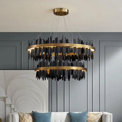 Nera 2-Tier Modern Ring Chandelier.