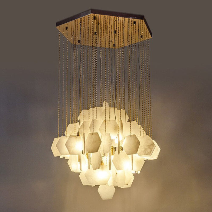 Moonshade Natural Marble Modern Chandelier.