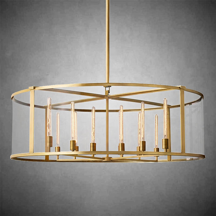 Baker Glass Lantern Modern Round Chandelier 33"44"55"-DWHOME