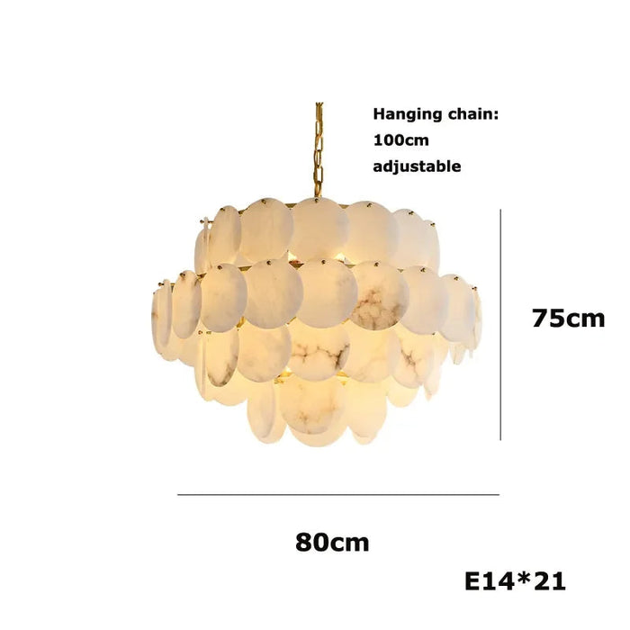 Moonshade Natural Marble Modern Chandelier.