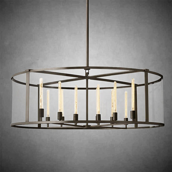 Baker Glass Lantern Modern Round Chandelier 33"44"55"-DWHOME