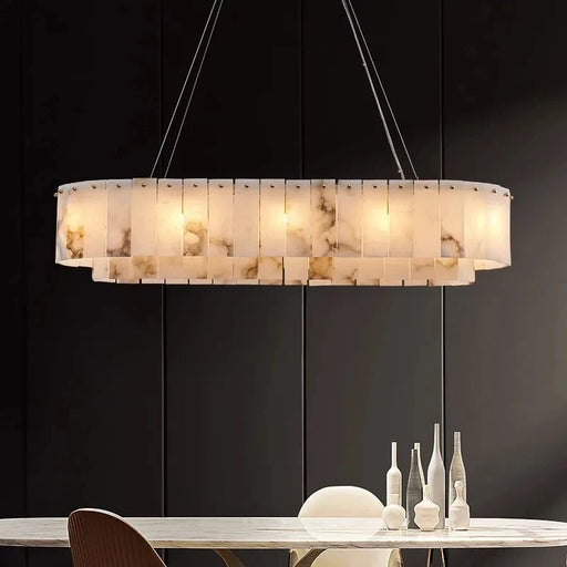 Moonshade Natural Marble Dining Room Chandelier.