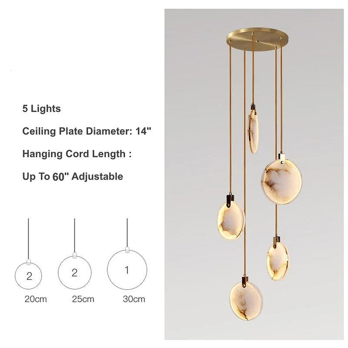 Moonshade Natural Marble Pendant Light Fixture-DWHOME