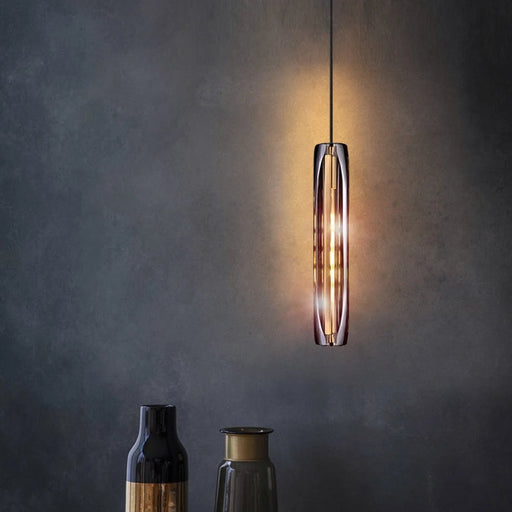 Smoke Grey Crystal Pendant Light.