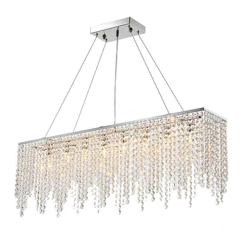 Adena Crystal Tassel Dining Room Chandelier-DWHOME