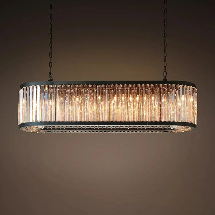 Gio Amber Crystal Dining Room Chandelier.