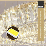 6 Tier Crystal Ring Chandelier for High Ceiling-DWHOME