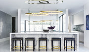 36 Inch Round Modern Chandelier Brass & Clear Geode Quartz Crystal Hanging Light-DWHOME