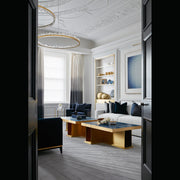 36 Inch Round Modern Chandelier Brass & Clear Geode Quartz Crystal Hanging Light-DWHOME