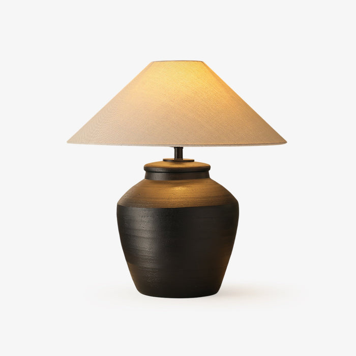 Rustic Black Ceramic Table Lamp-DWHOME