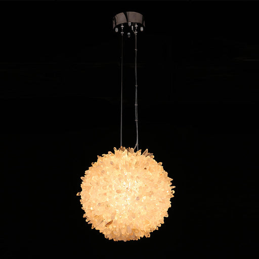 Clear Geode Quartz Crystal Ball Modern Pendant Light-DWHOME