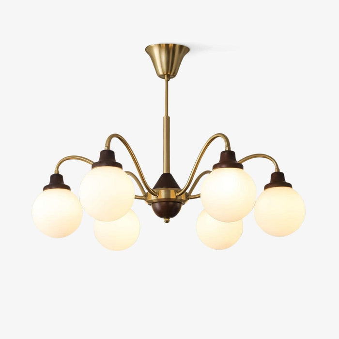 Walnut Glass Ball Chandelier - DWHOME