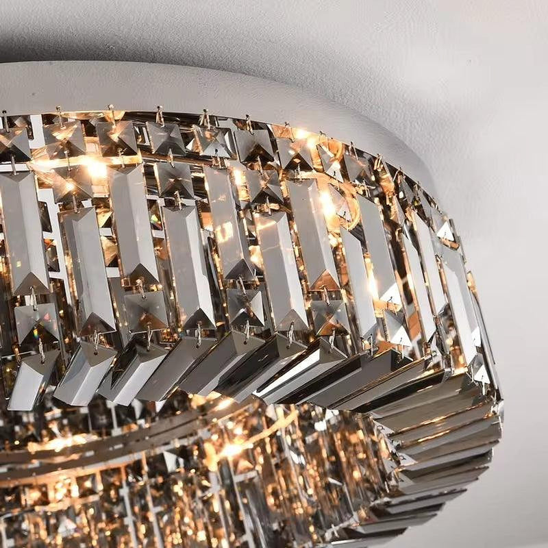 Specchio Smoke Grey Crystal Ceiling Light-DWHOME