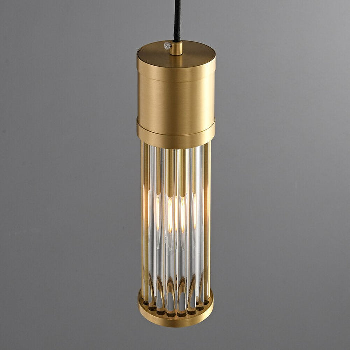 Copper & Glass Kitchen Island Pendant Light.