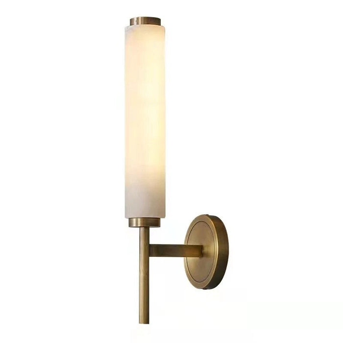 Natural Marble & Copper Candle Style Wall Sconce.