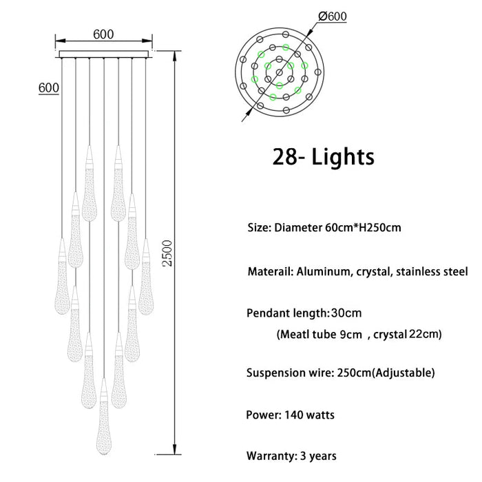 Pendant Light Fixture For Stairwell.