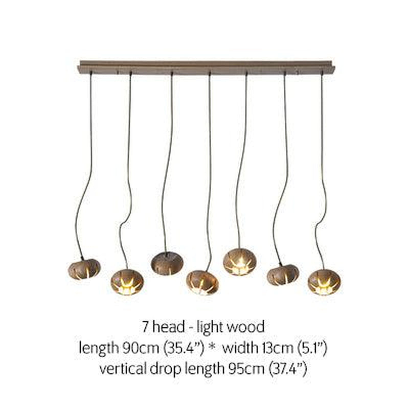 Wooden Petal Kitchen Island Pendant Light-DWHOME