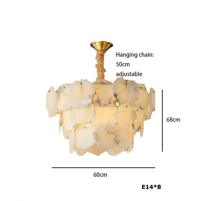 3-Tier Natural Marble Modern Chandelier.