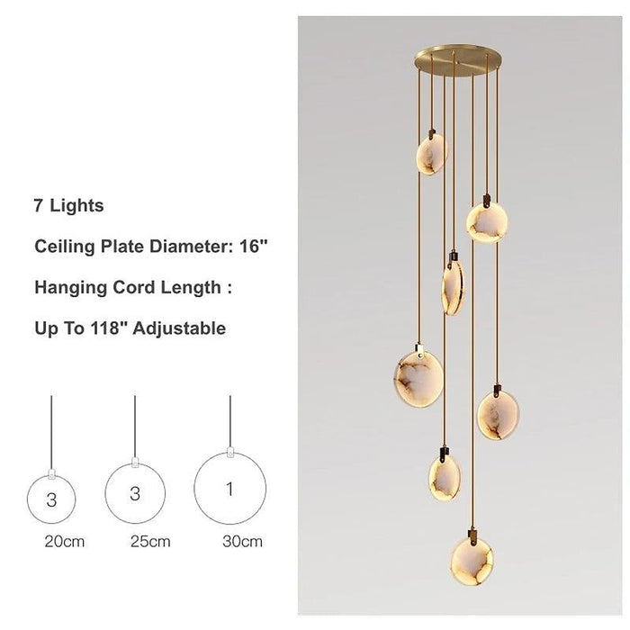 Moonshade Natural Marble Pendant Light Fixture-DWHOME