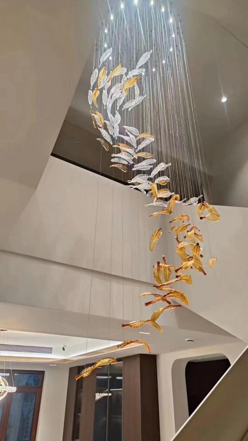 Glass Feathers Flying Chandelier-DWHOME