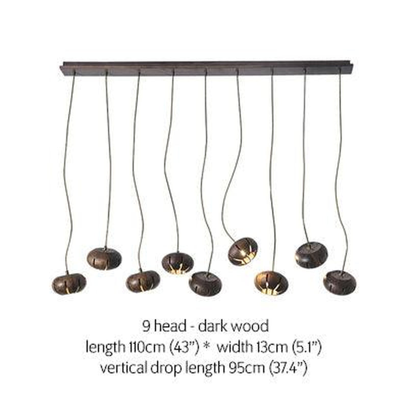 Wooden Petal Kitchen Island Pendant Light-DWHOME