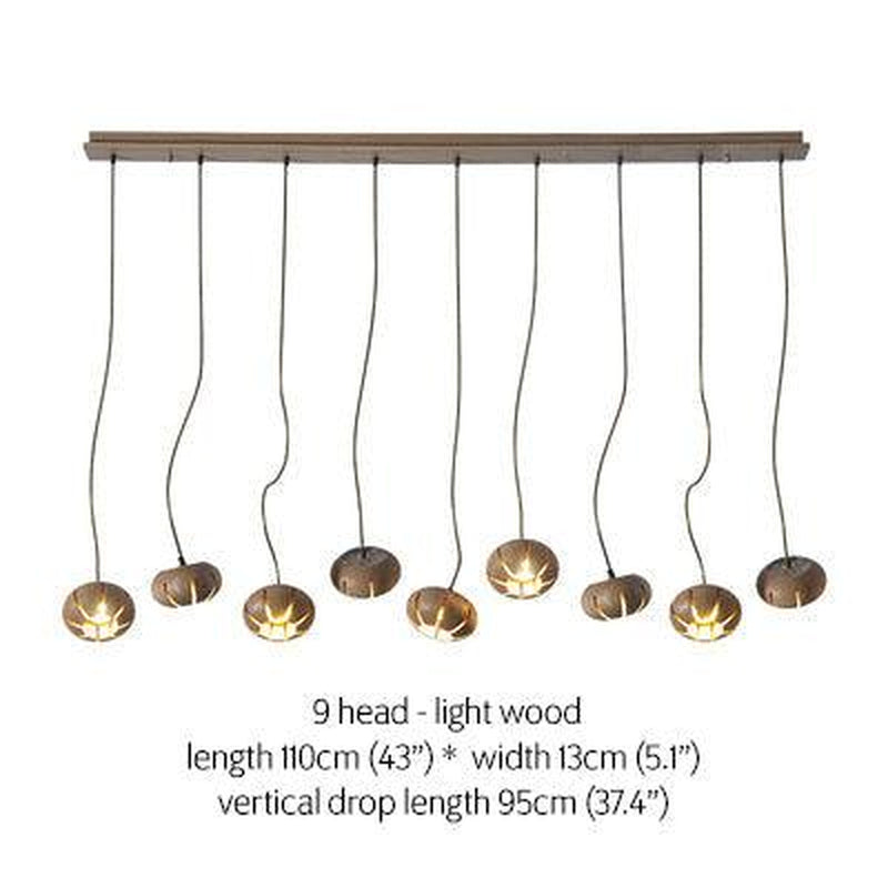Wooden Petal Kitchen Island Pendant Light-DWHOME