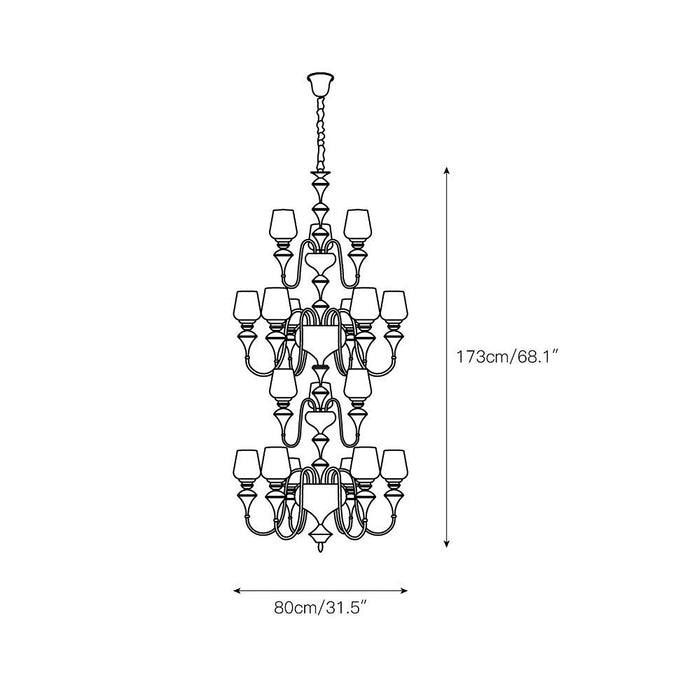 Abrahamson Shaded Tiered Chandelier-DWHOME