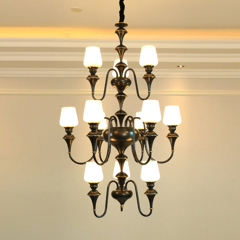 Abrahamson Shaded Tiered Chandelier-DWHOME