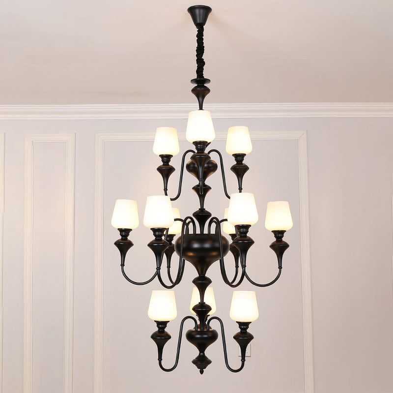 Abrahamson Shaded Tiered Chandelier-DWHOME