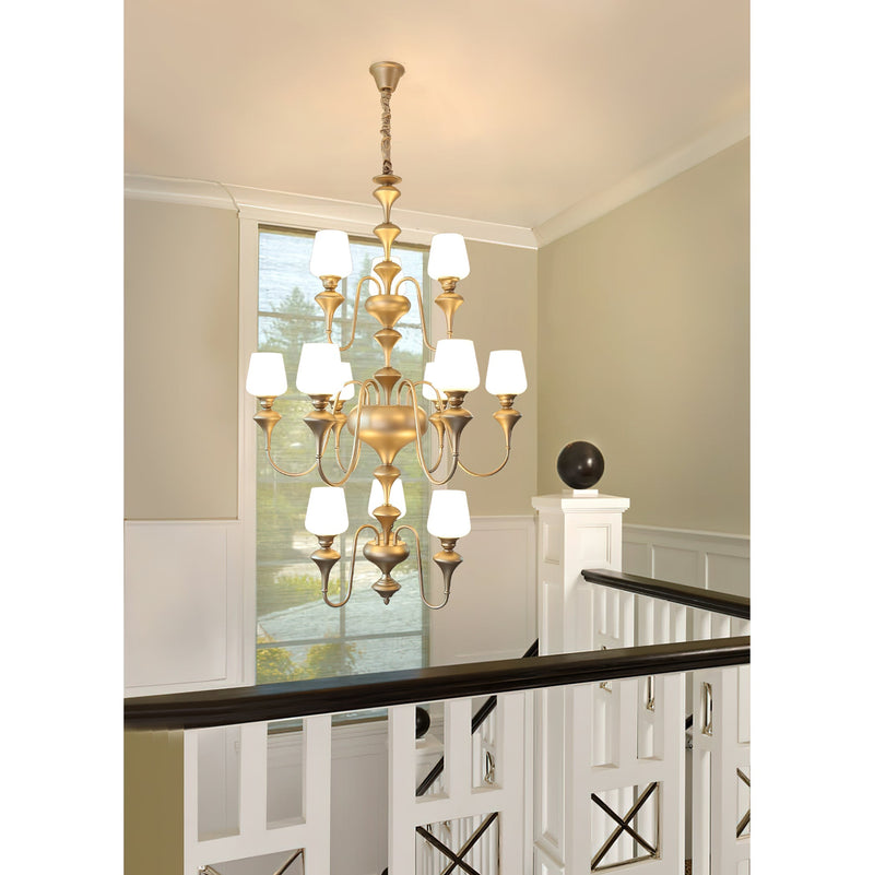 Abrahamson Shaded Tiered Chandelier-DWHOME