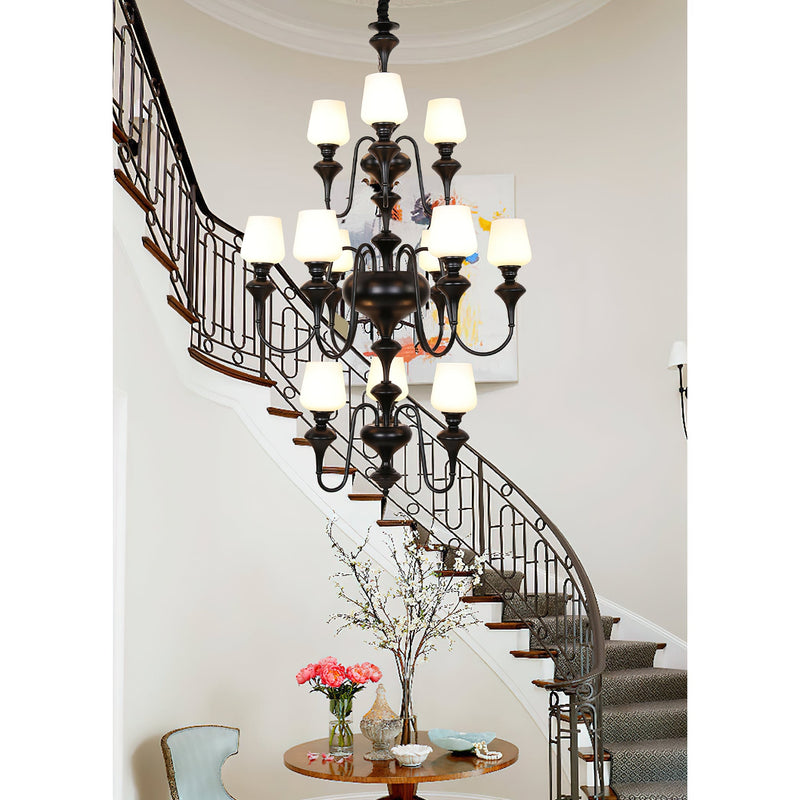 Abrahamson Shaded Tiered Chandelier-DWHOME