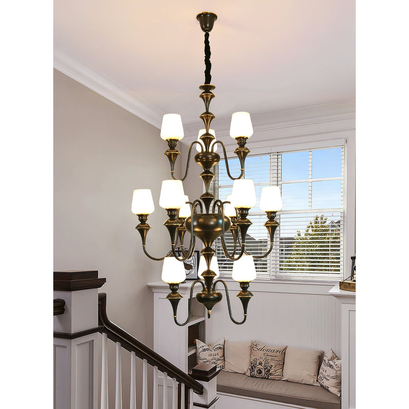Abrahamson Shaded Tiered Chandelier-DWHOME