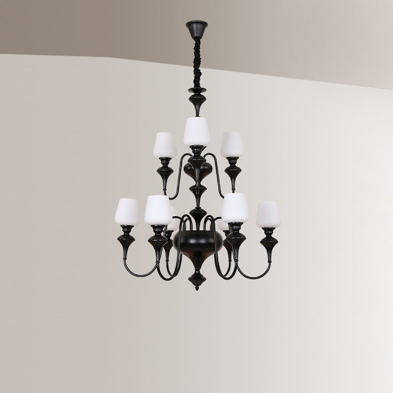 Abrahamson Shaded Tiered Chandelier-DWHOME