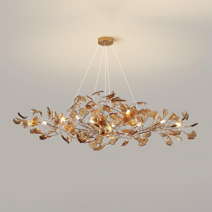 Acrylic Ginkgo Leaf Chandelier.