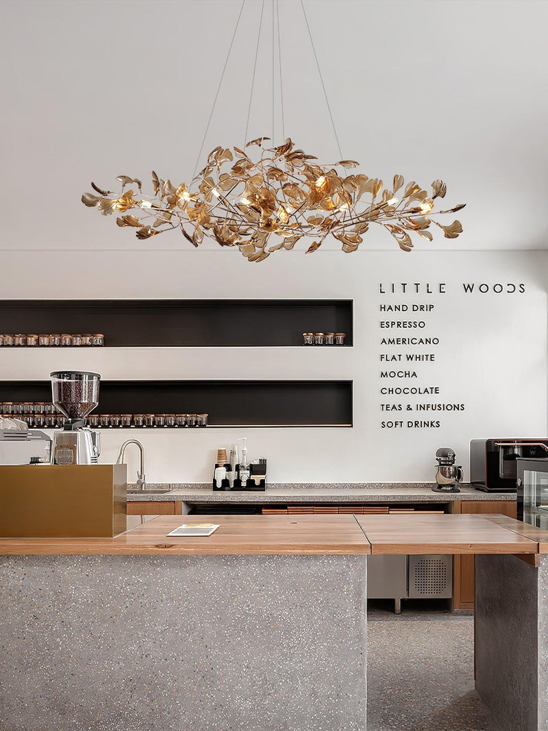 Acrylic Ginkgo Leaf Chandelier-DWHOME