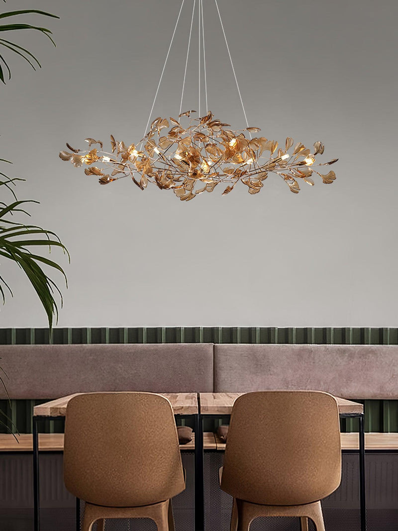 Acrylic Ginkgo Leaf Chandelier-DWHOME