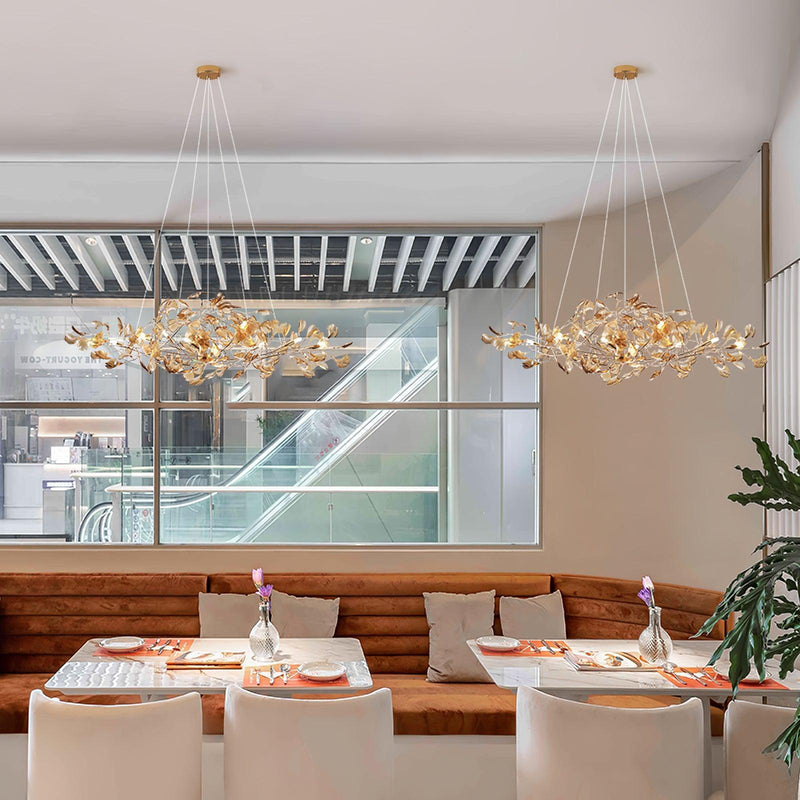 Acrylic Ginkgo Leaf Chandelier-DWHOME