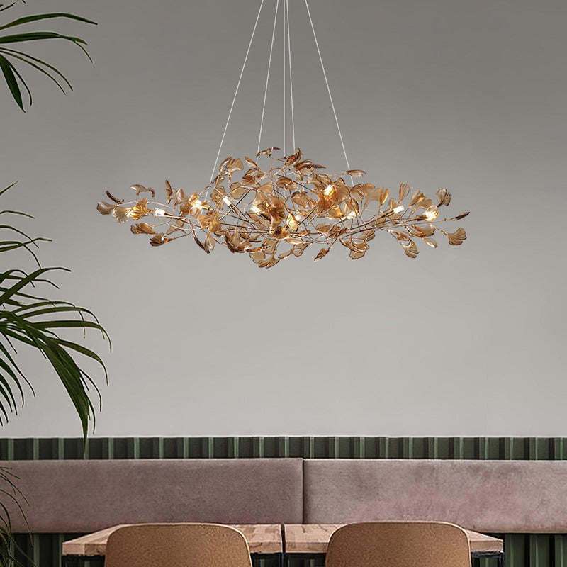 Acrylic Ginkgo Leaf Chandelier-DWHOME