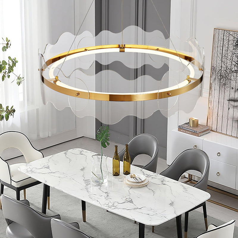 Acrylic Wave Chandelier-DWHOME