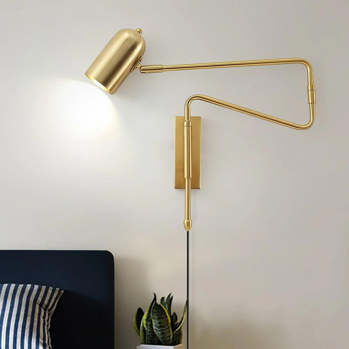 Adjustable Arm Plug In Wall Lamp-DWHOME