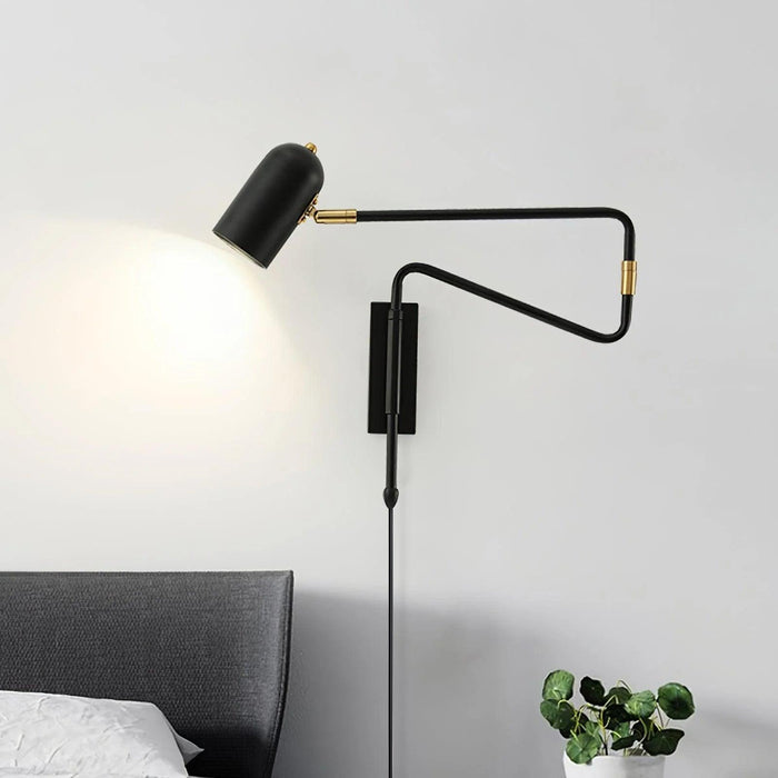 Adjustable Arm Plug In Wall Lamp-DWHOME