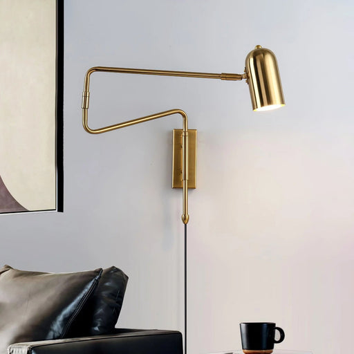 Adjustable Arm Plug In Wall Lamp.