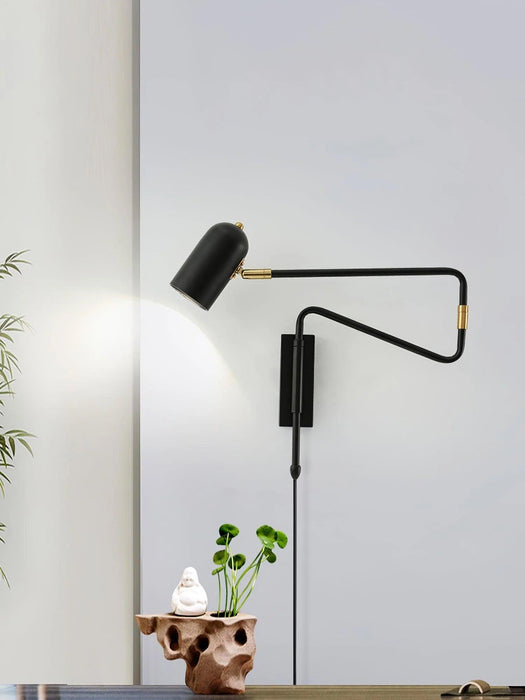 Adjustable Arm Plug In Wall Lamp-DWHOME