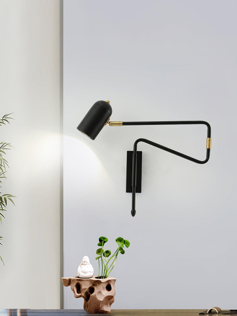 Adjustable Arm Plug In Wall Lamp-DWHOME