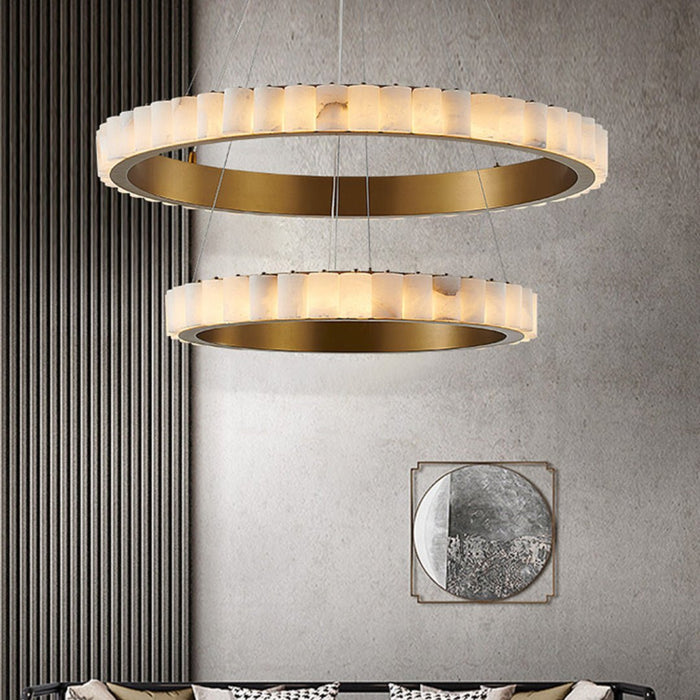 Alabaster Avalon Halo Chandelier.