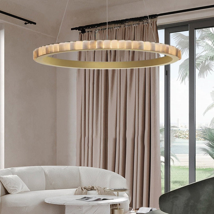 Alabaster Avalon Halo Chandelier - Vakkerlight