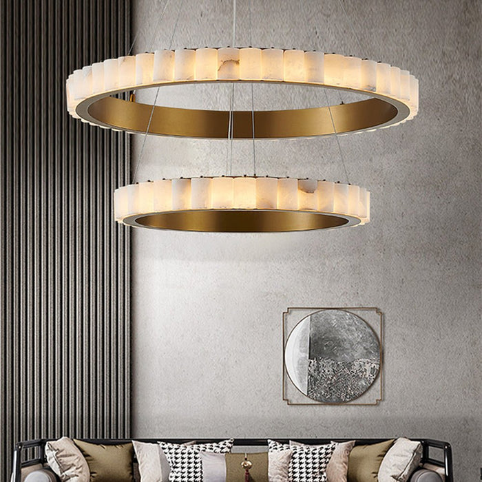 Alabaster Avalon Halo Chandelier.